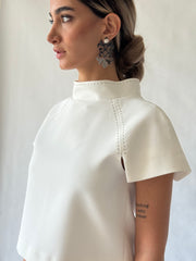 Malak Jan Handmade Steel Earrings with Pearl