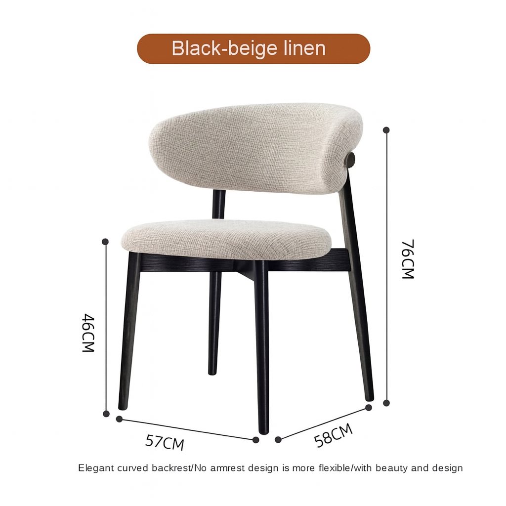 Nordic Dining Chair (Set of 2) – Modern Wood & Fabric Design