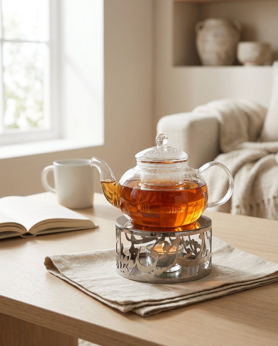 Modern metal candle warmer stand for tea