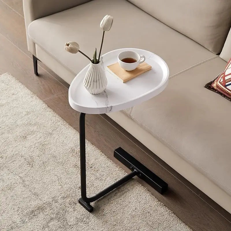 Minimalist coffee table with iron base