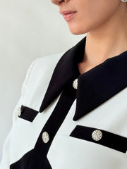 Monochrome crepe dress