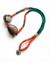 Handmade colourful eyeglasses strap with charm pendant