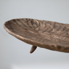 Organic wood serving tray with elevated legs