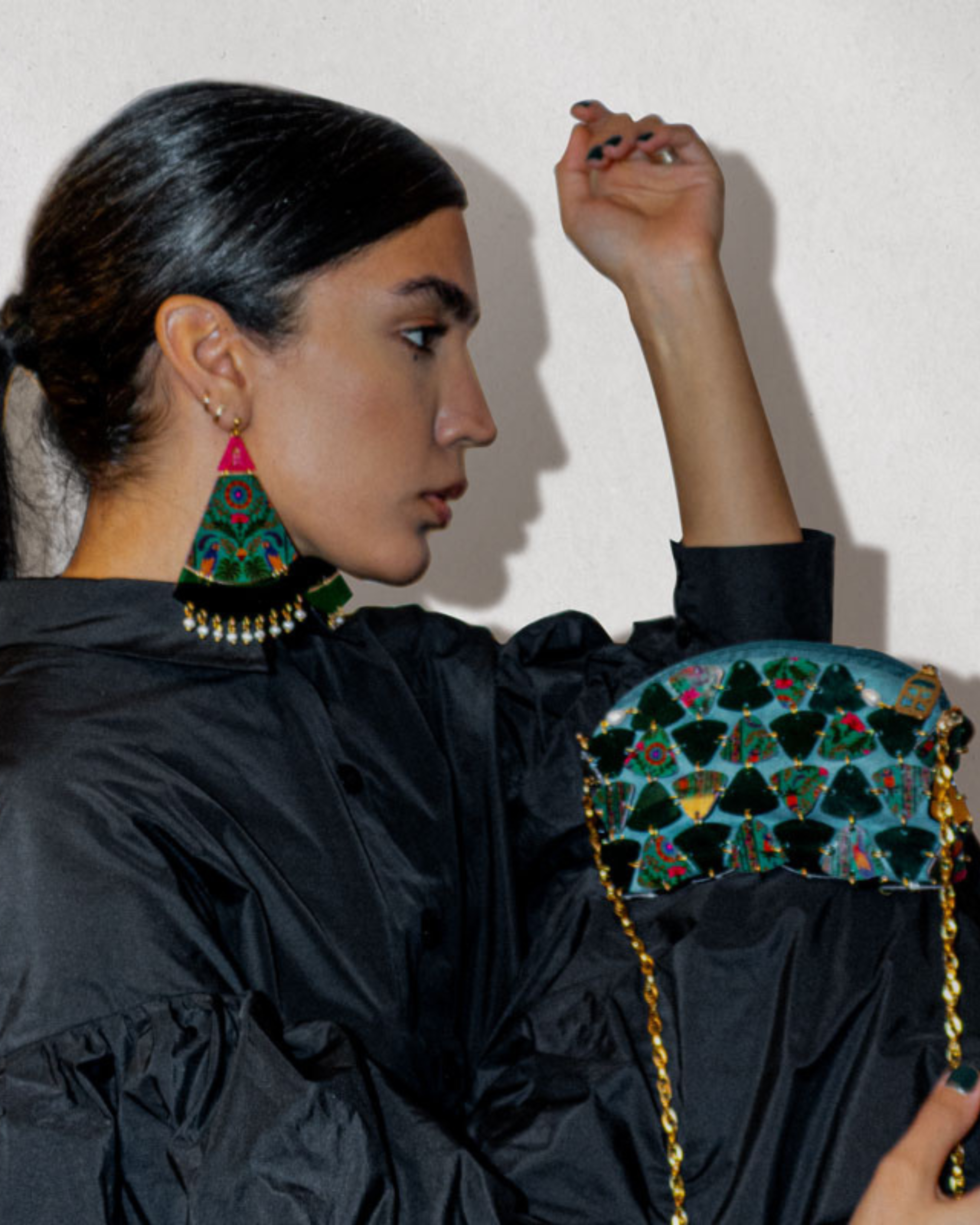 Bold handmade statement earrings