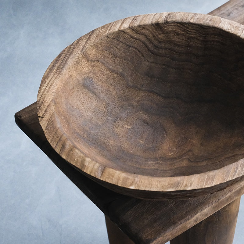Hand-Carved Natural Wood Bowl – Organic & Timeless Elegance