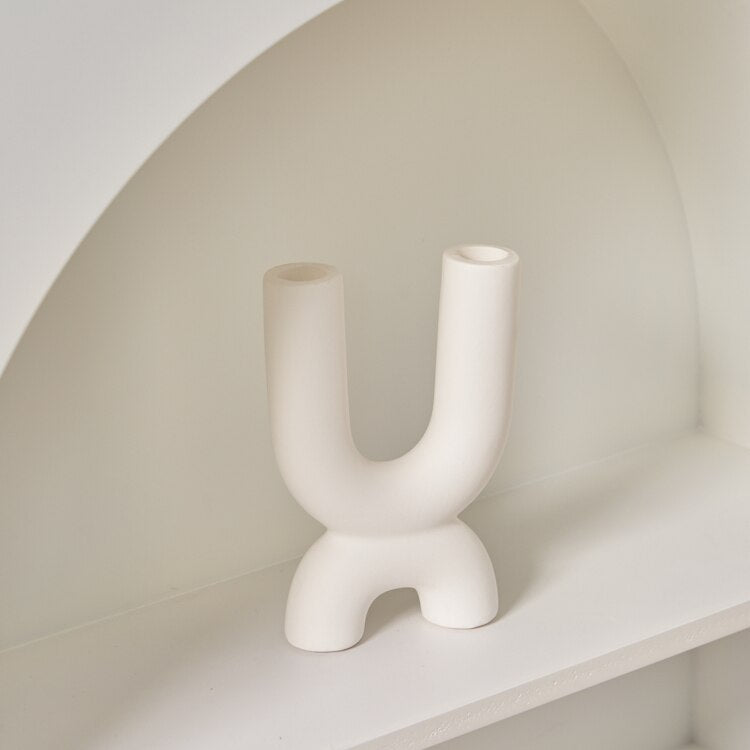 Modern Handmade Ceramic Candlestick Holder – Sculptural Candelabra for Minimalist Homes