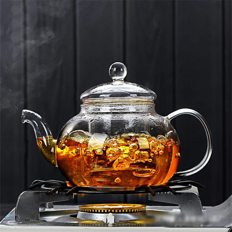 Lumière Bloom Heat-Resistant Glass Teapot