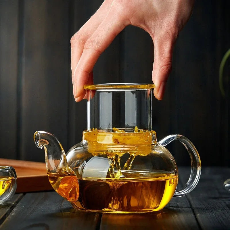 Lumière Bloom Heat-Resistant Glass Teapot