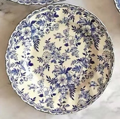 Vintage Blue and White Ceramic Plate, Soup Bowl & Coffee Cup (Sold Individually)