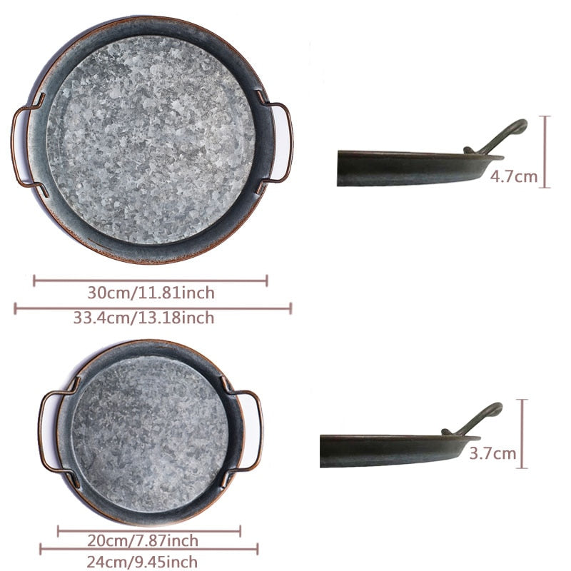 Vintage Wrought Iron Dinner Plate Set – 2pcs