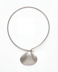 Handmade silver shell pendant on collar