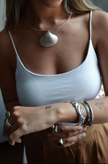 Sculpted Shell 925 sterling silver necklace