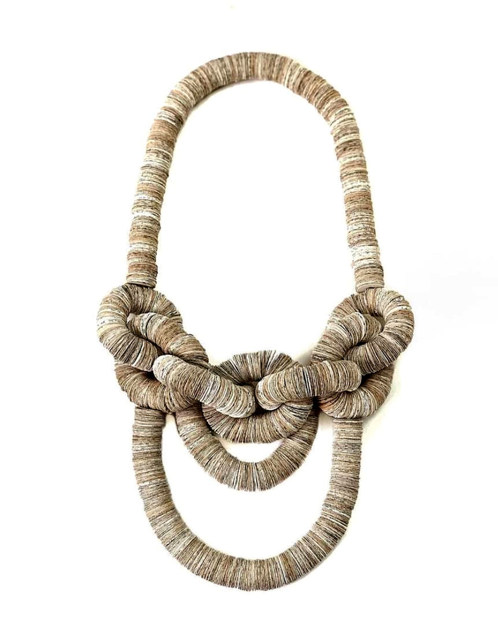 Handmade upcycled necklace from recycled book pages