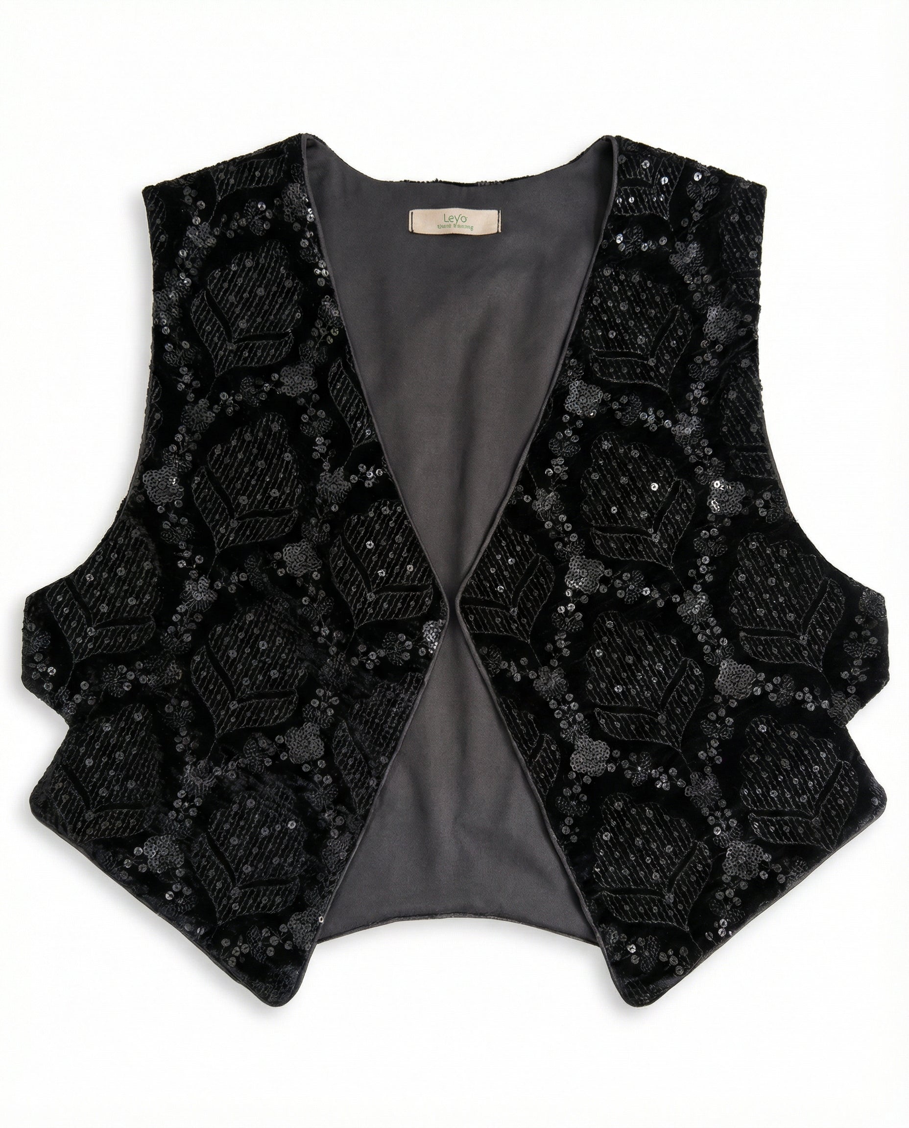 Artisan threadwork statement vest detail