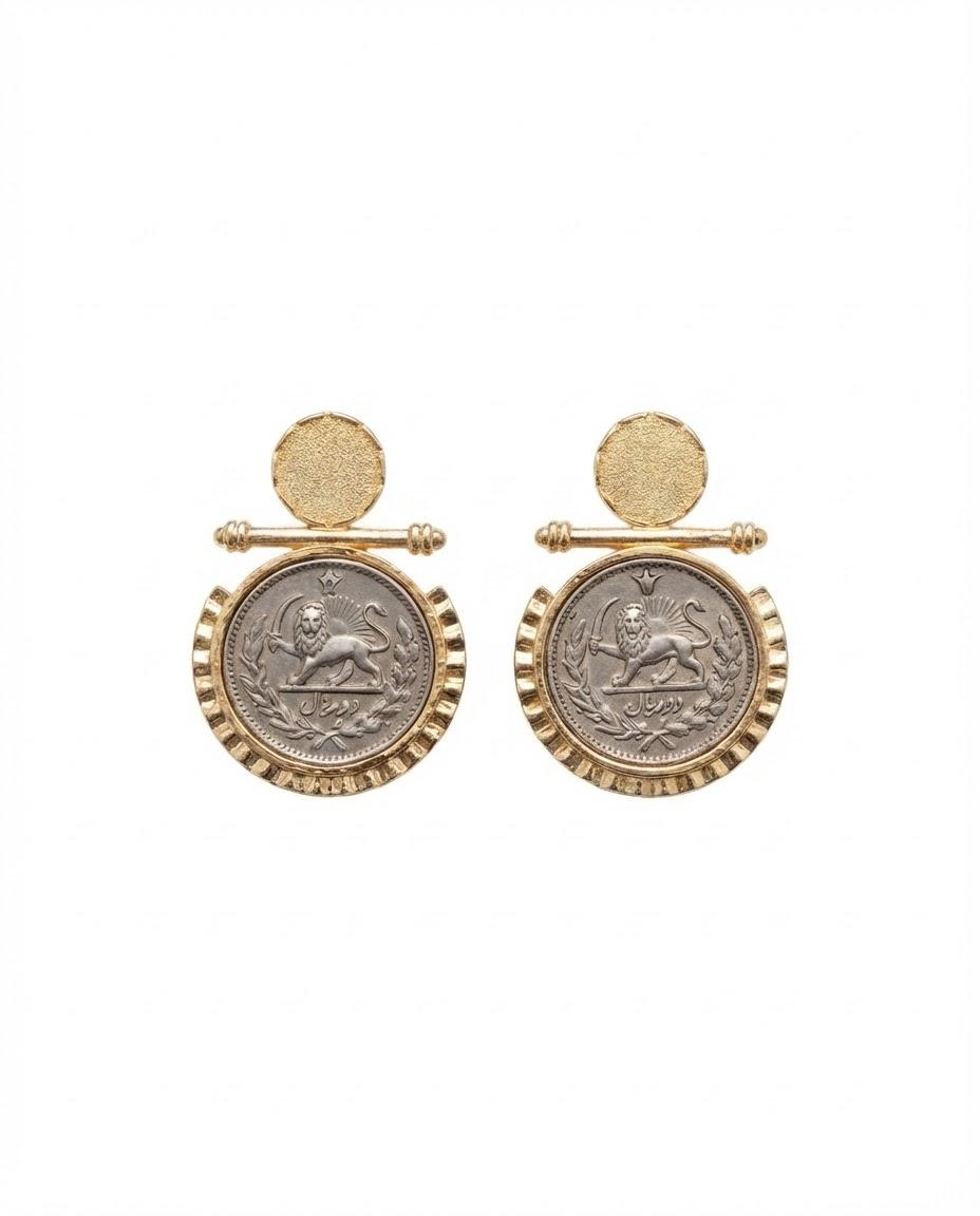 Imperial Lion Coin Earrings