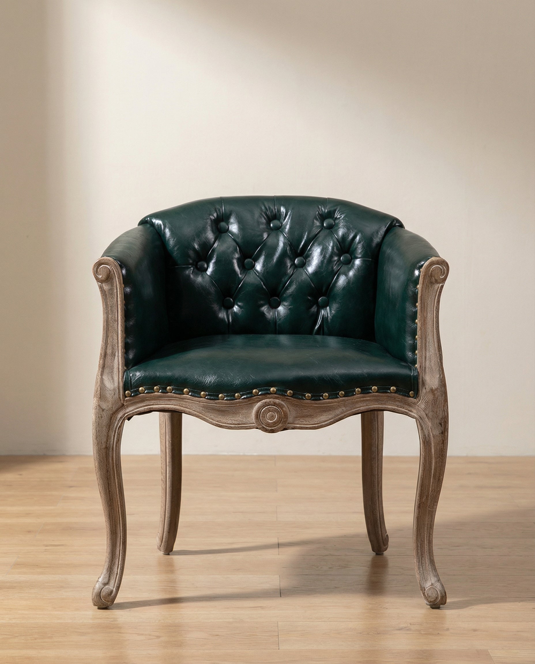 Louvre Antique Solid Wood Tufted Armchair