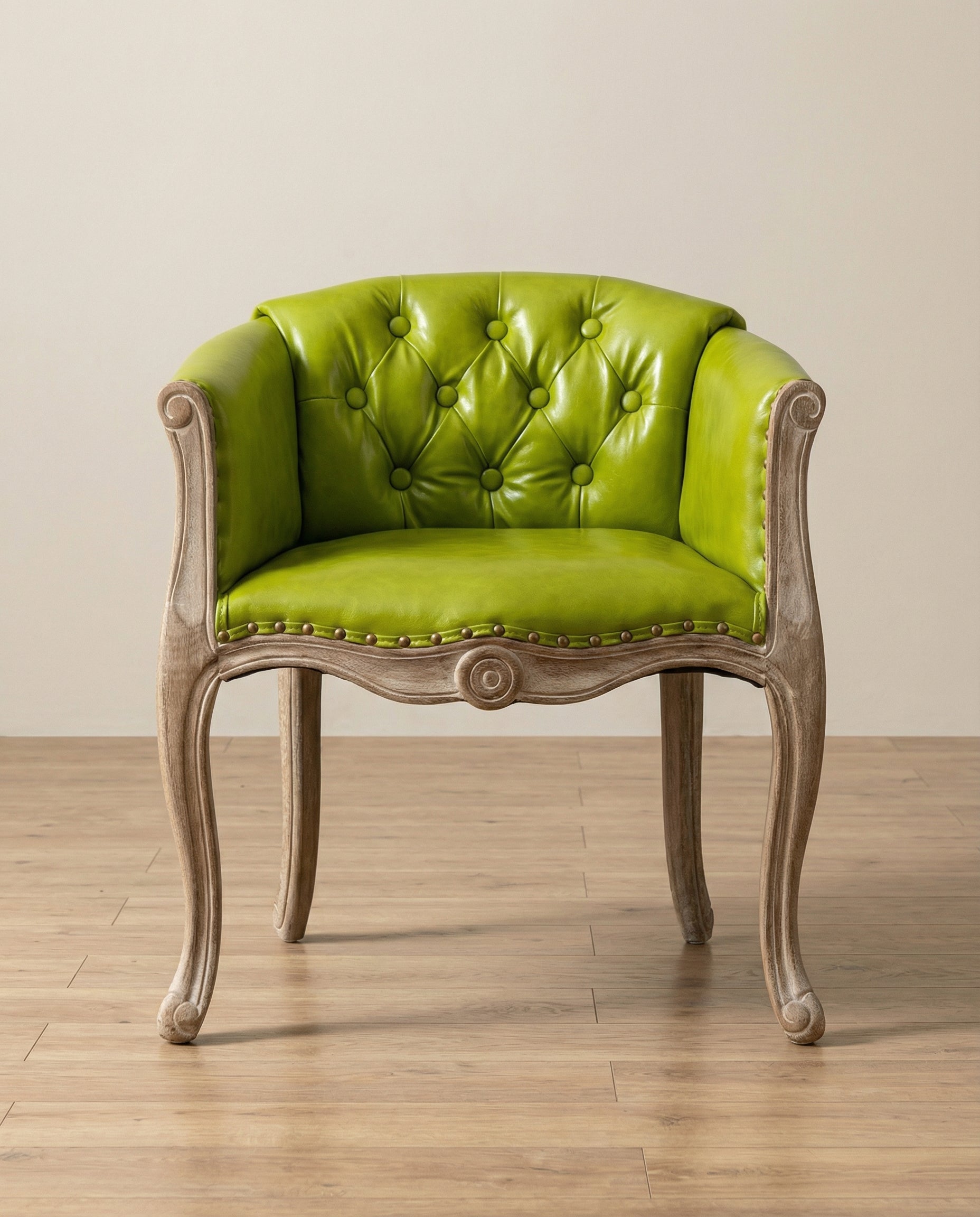 Louvre Antique Solid Wood Tufted Armchair