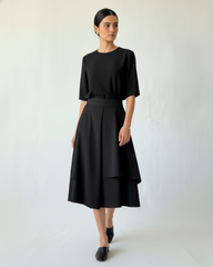 modern pants skirt in matte taffeta fabric