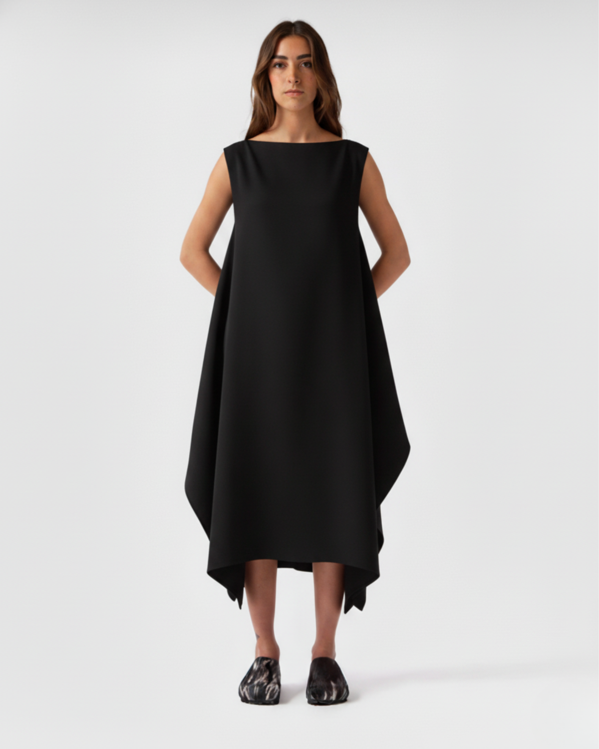 Linen A-Line Dress with Fine Cotton Lining