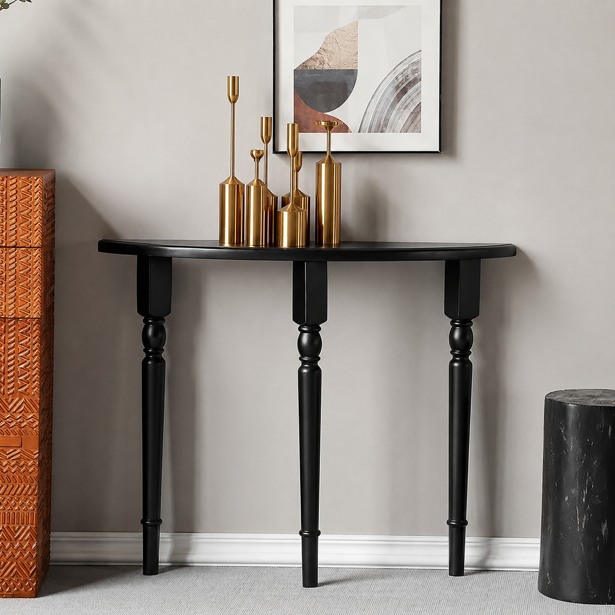 sleek narrow entryway table Scandinavian home decor