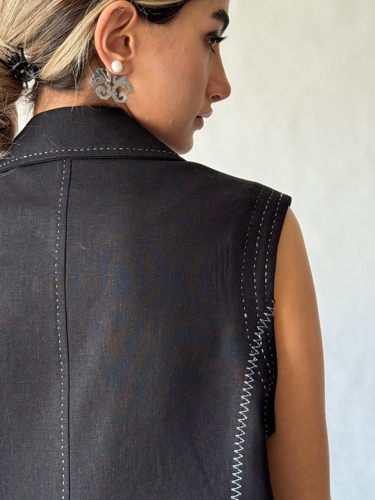 decorative stitch blazer