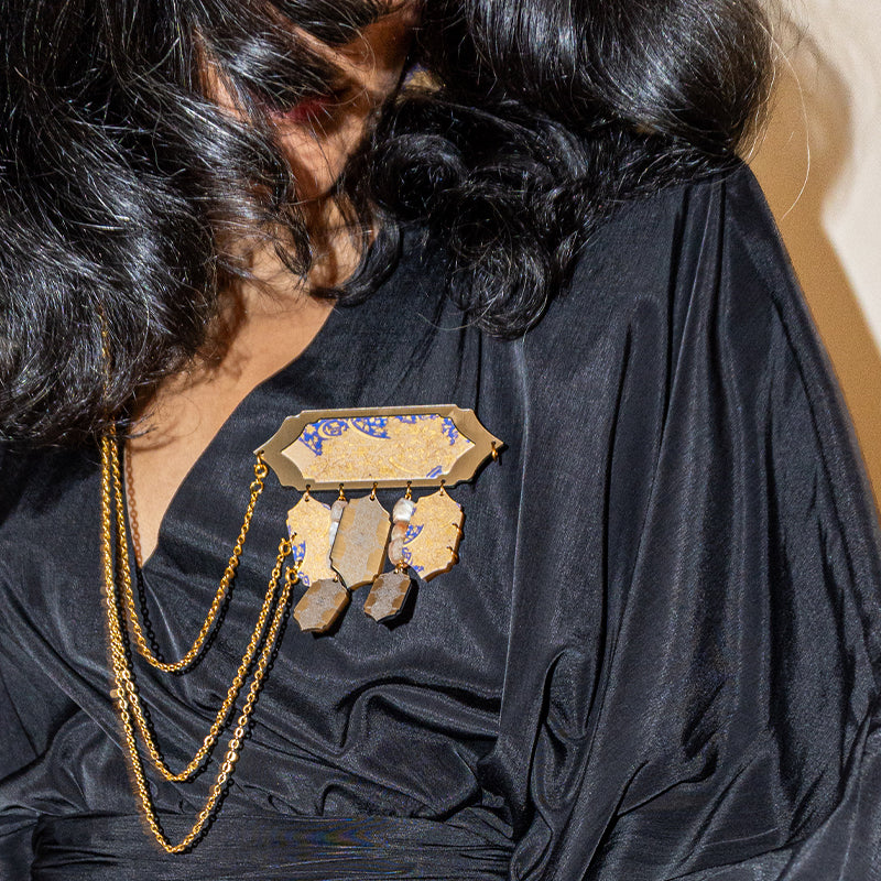 Handcrafted ear cuff brooch 