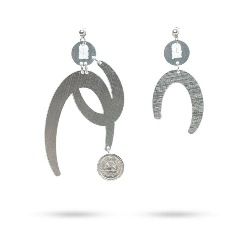 Wave earrings silver modern jewelry